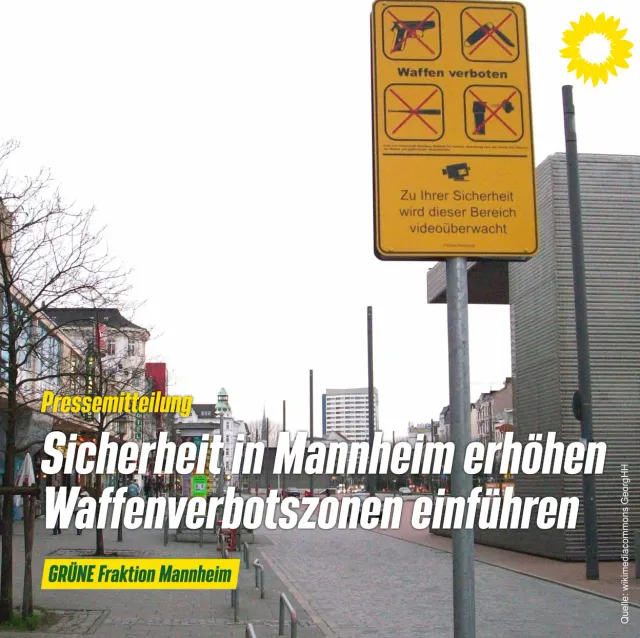 Waffen verboten: GRÜNE fordern Einrichtung von Waffenverbotszonen für Mannheim