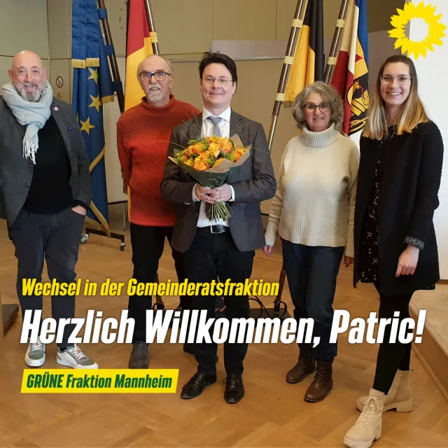 Wechsel in der Gemeinderatsfraktion: GRÜNE begrüßen Patric Liebscher als neuen Stadtrat