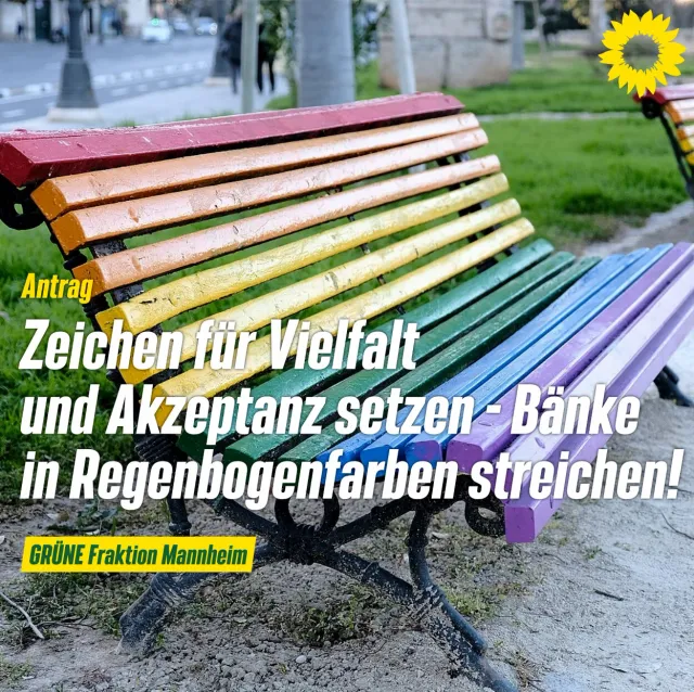 Farbe bekennen – Regenbogenbänke und -Straßen für ein bunteres Mannheim