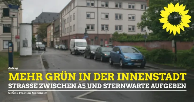 Mehr GRÜN in der südlichen Innenstadt:  Straße zwischen A5 und Sternenwarte aufgeben
