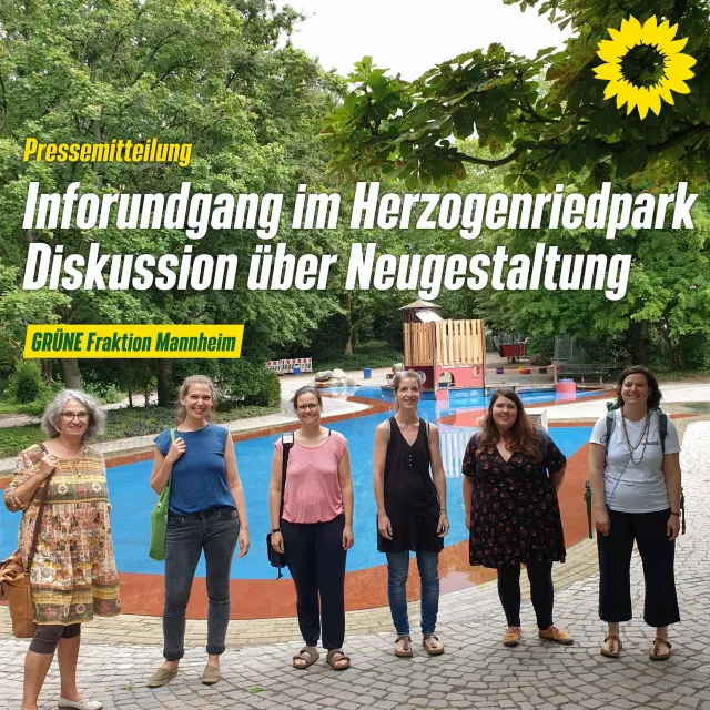 GRÜNE diskutieren mit Bürger*innen über die Neugestaltung des Herzogenriedparks
