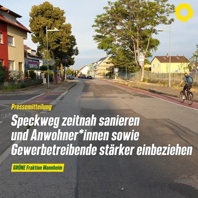 Sanierung des Speckwegs unter Einbeziehung der Anwohner*innen und Gewerbetreibenden zeitnah durchführen