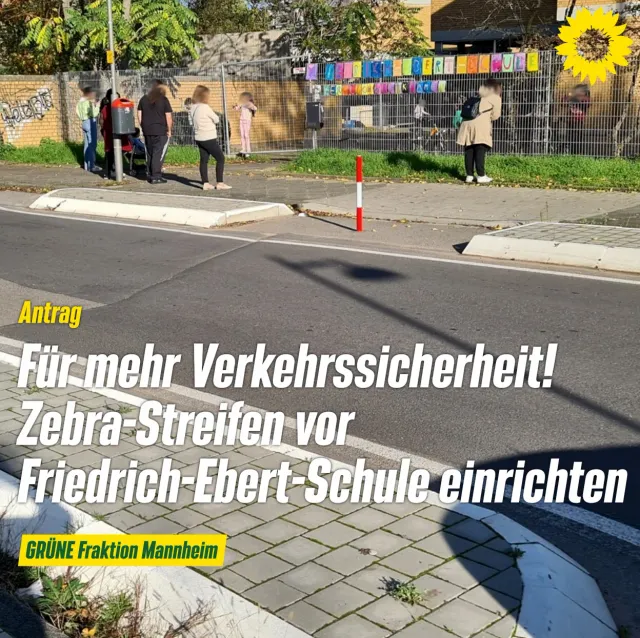 Zebrastreifen vor der Friedrich-Ebert-Grundschule Wiesbadener Straße
