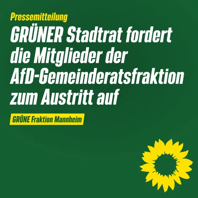 GRÜNER Stadtrat fordert die Mitglieder der AfD-Gemeinderatsfraktion zum Parteiaustritt auf