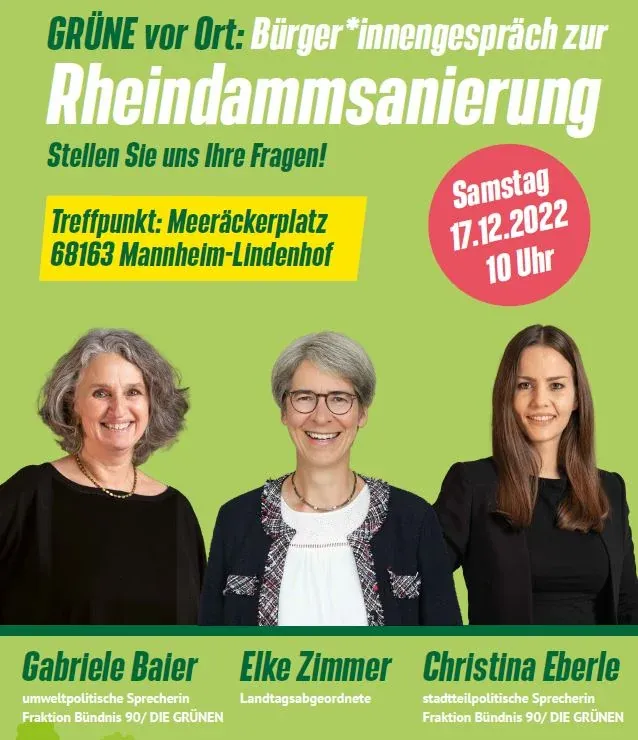 GRÜNE vor Ort – Bürger*innengespräch zur Rheindammsanierung